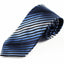 Mens Shades Of Blue Striped Patterned 8cm Neck Tie