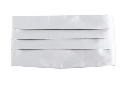 Mens Silver Adjustable Cummerbund