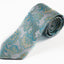 Mens Silver & Aqua Boho Paisley Patterned 8cm Neck Tie