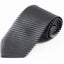 Mens Silver & Black Thin Diagonal Striped Patterned 8cm Neck Tie