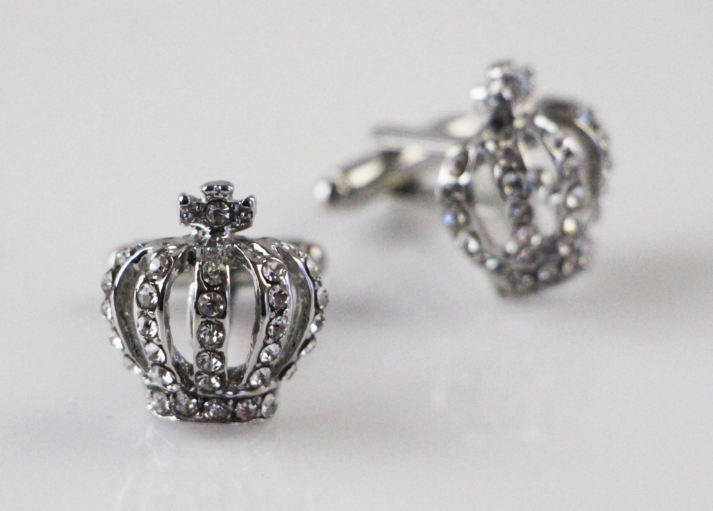 Mens Silver Crown Cufflinks