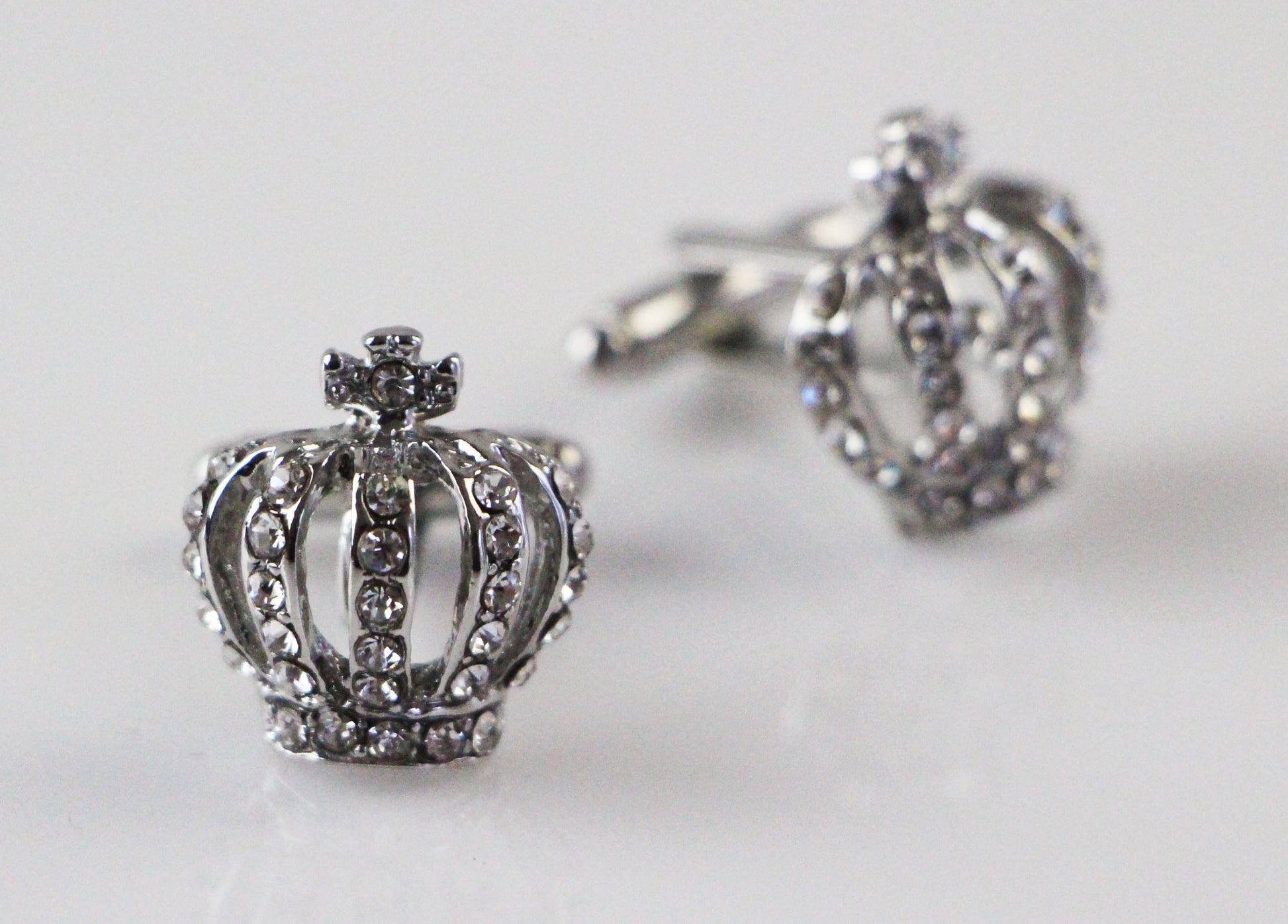 Mens Silver Crown Cufflinks
