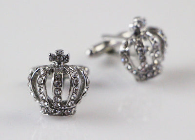 Mens Silver Crown Cufflinks