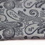 Mens Silver & Dark Grey Boho Paisley Silk Pocket Square