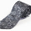 Mens Silver & Dark Grey Paisley Patterned 8cm Neck Tie