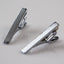 Mens Silver Diagonal Stripe Tie Clip Clasp