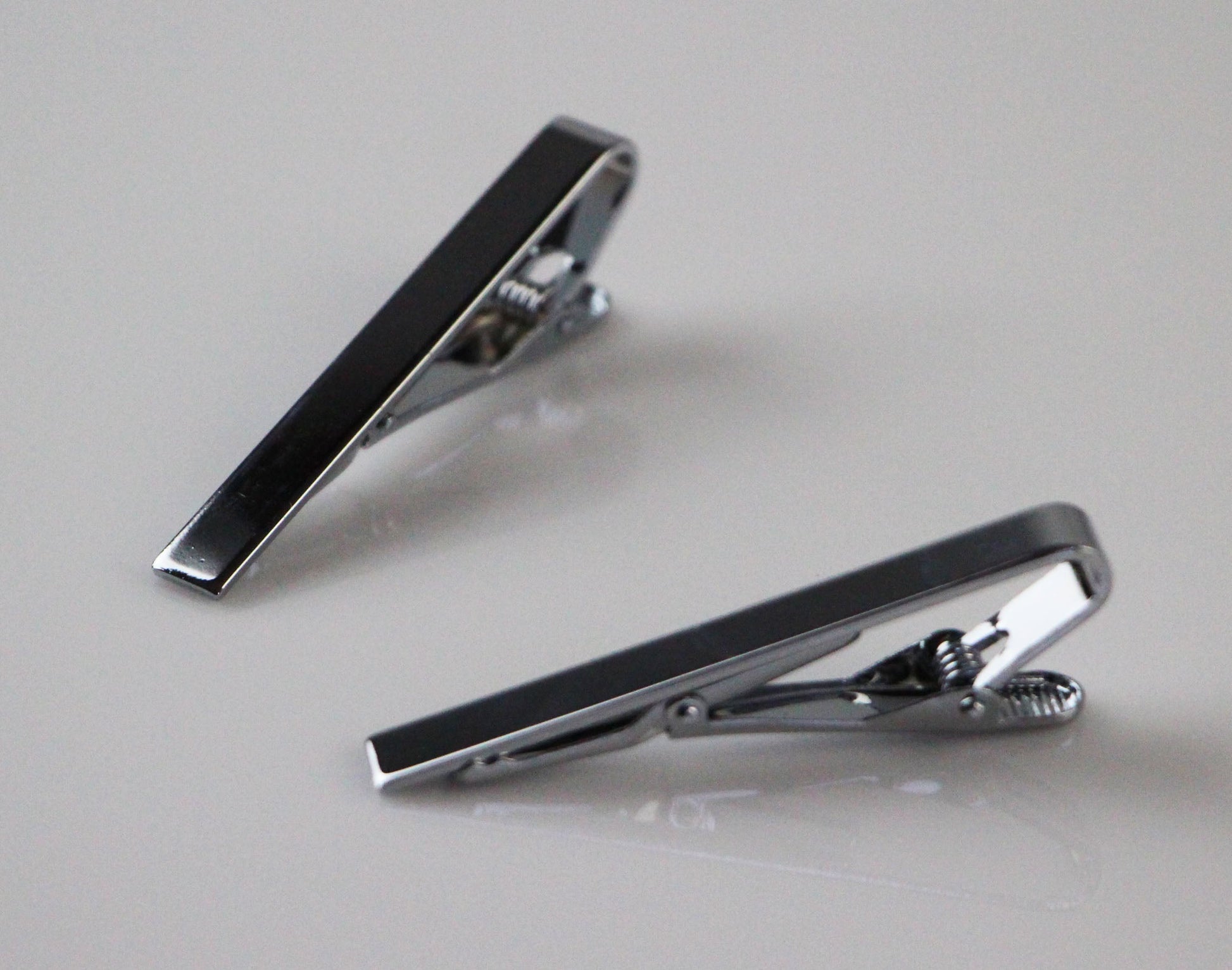 Mens Silver Elegant Plain Tie Clip Clasp