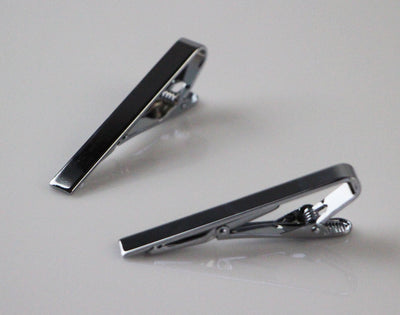 Mens Silver Elegant Plain Tie Clip Clasp
