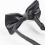 Mens Silver Grey Plain Coloured Checkered Bow Tie