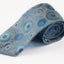 Mens Silver & Light Blue Circle Patterned 8cm Neck Tie