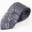 Mens Silver & Light Purple Boho Paisley Patterned 8cm Neck Tie