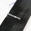 Mens Silver One Line Pattern Tie Clip Clasp