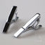 Mens Silver One Line Pattern Tie Clip Clasp