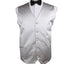 Mens Silver Plain Vest Waistcoat