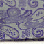 Mens Silver & Purple Boho Paisley Silk Pocket Square