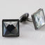 Mens Silver Square Diamond Cufflinks