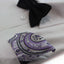 Mens Silver & Violet Paisley Silk Pocket Square