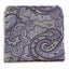 Mens Silver & Violet Paisley Silk Pocket Square