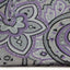 Mens Silver & Violet Paisley Silk Pocket Square