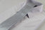 Mens Silver & White Diagonal Thin Striped Patterned 8cm Neck Tie