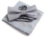Mens Silver With Silver Stars Matching Bow Tie & Pocket Square Set