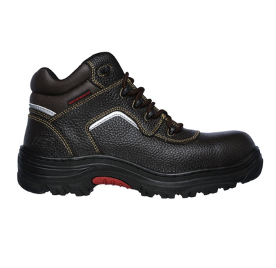 Mens Skechers Burgin - Sosder Brown Work Safety Composite Toe Boots