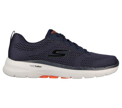 Mens Skechers Go Walk 6 - Avalo Navy Lace Up Shoes