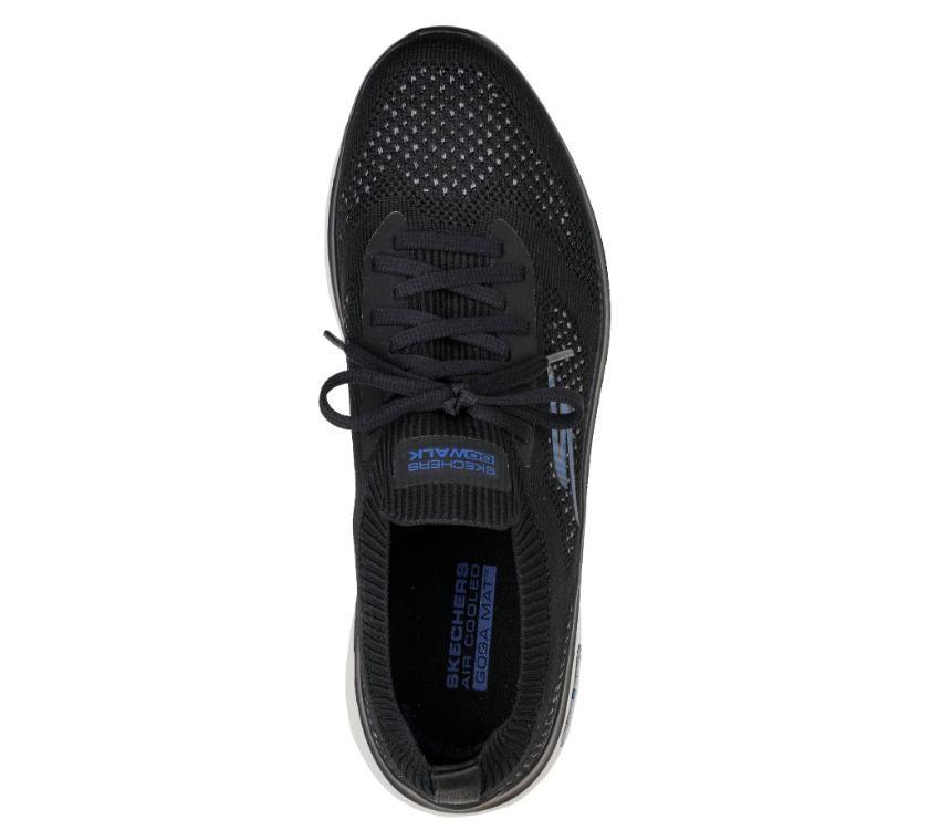 Mens Skechers Go Walk Hyper Burst Black/Grey Walking Shoes