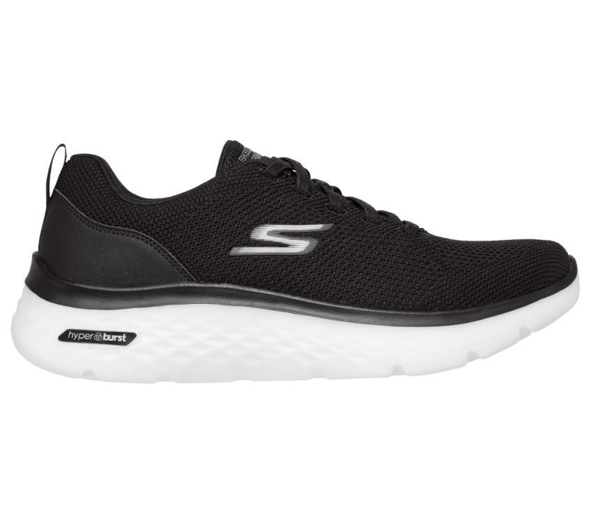 Mens Skechers Go Walk Hyper Burst - Nanocore Black/White Walking Shoes