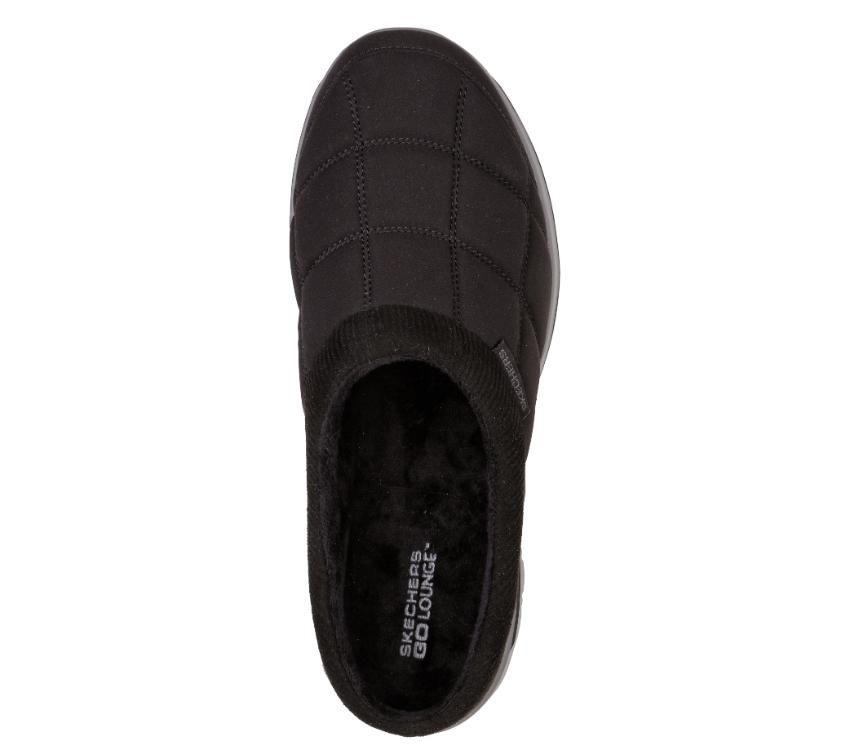 Mens Skechers Go Walk Lounge Black/Charcoal Slippers