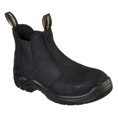 Mens Skechers Skx Work Chelsea Boot Black Steel Cap Safety Work Shoe