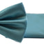 Mens Sky Blue Plain Coloured Checkered Bow Tie & Matching Pocket Square Set