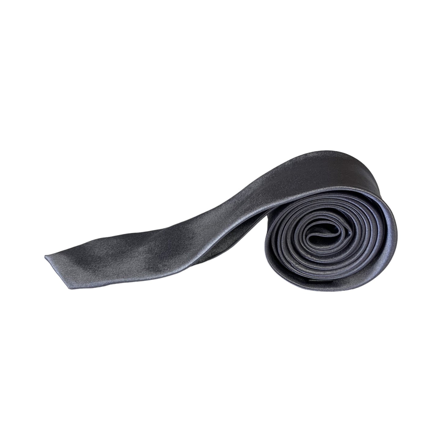 Mens Smooth Rhino Grey 5cm Skinny Plain Neck Tie