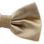 Mens Solid Gold Colour With Checkered Pattern Bow Tie
