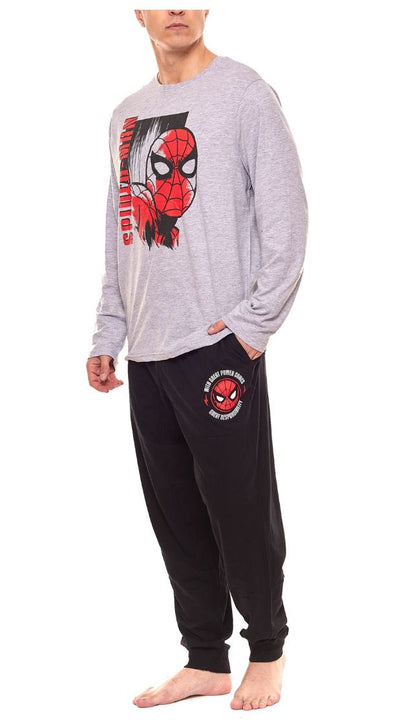 Mens Spiderman Pyjamas Pyjama Tracksuit Adult Spider Man Sleep Set