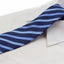 Mens Thick Navy & Blue Striped 8cm Patterned Neck Tie
