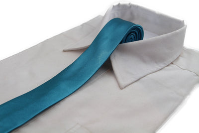 Mens Turquoise 5cm Skinny Plain Neck Tie