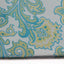 Mens Turquoise And Silver Boho Paisley Silk Pocket Square