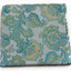 Mens Turquoise And Silver Boho Paisley Silk Pocket Square