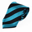 Mens Turquoise & Black Thick Striped Patterned 8cm Neck Tie