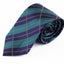 Mens Turquoise & Purple Rectangular Striped Patterned 8cm Neck Tie