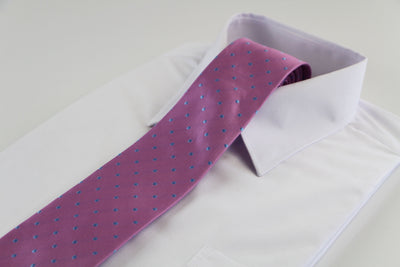 Mens Violet & Baby Blue Mini Polka Dot Patterned 8cm Neck Tie