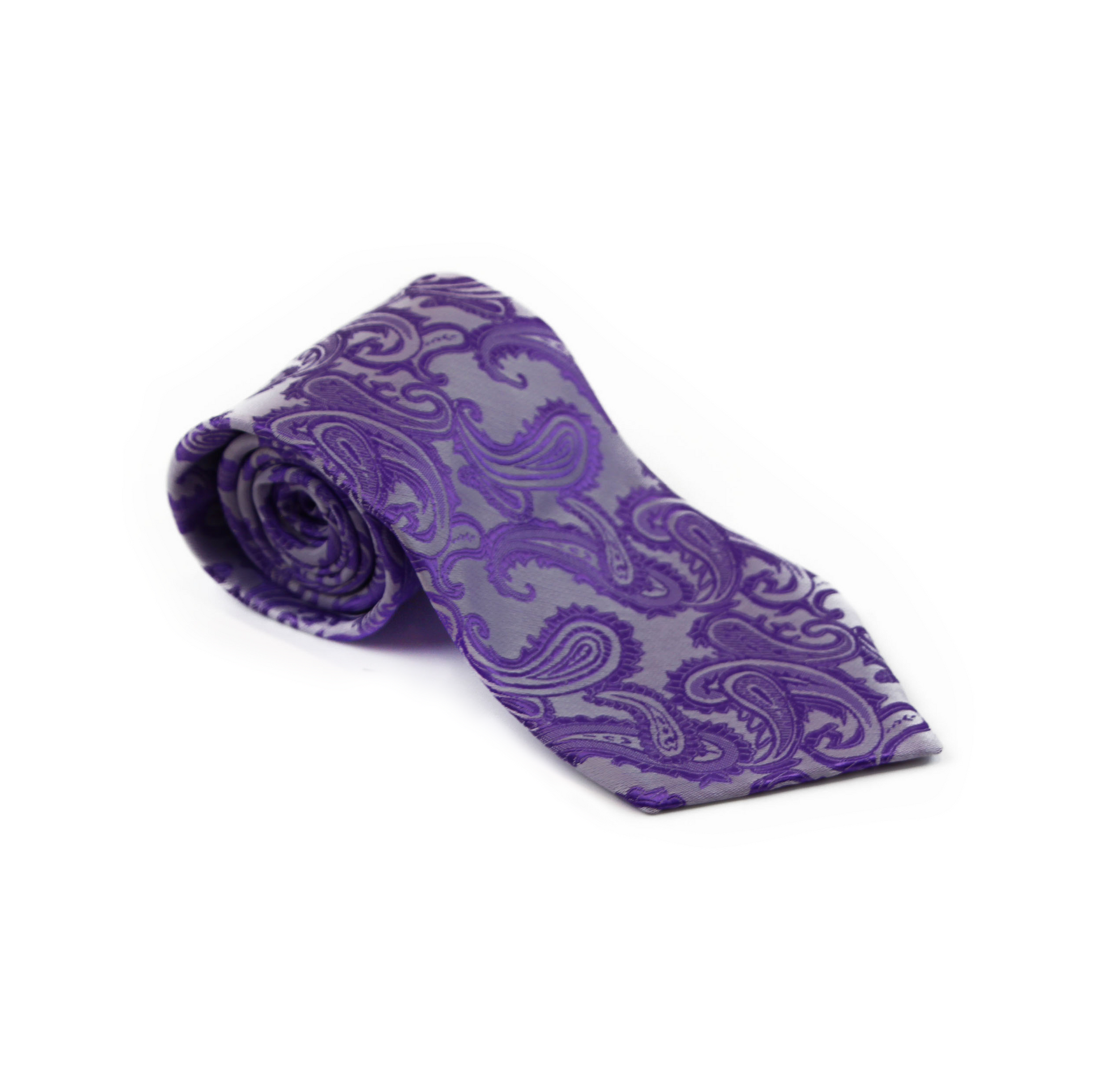 Mens Violet & Purple Paisley Patterned Neck Tie