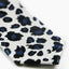 Mens White, Black & Blue Leopard Print 5cm Skinny Neck Tie