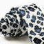 Mens White, Black & Blue Leopard Print 5cm Skinny Neck Tie