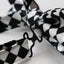 Mens White & Black Checkered Block Patterned Bow Tie