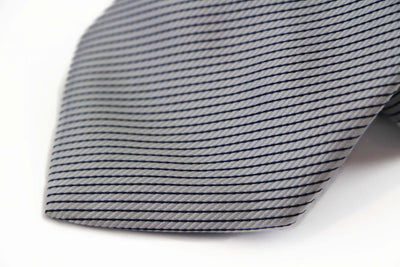 Mens White & Black Mini Stripe 8cm Patterned Neck Tie
