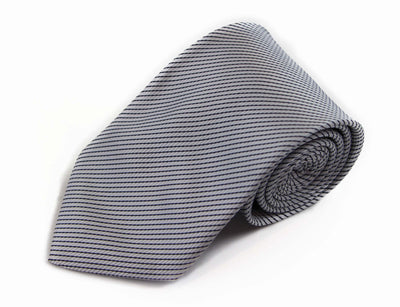 Mens White & Black Mini Stripe 8cm Patterned Neck Tie