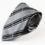 Mens White & Black Plaid Striped Patterned 8cm Neck Tie
