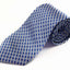Mens White & Blue 8cm Patterned Neck Tie